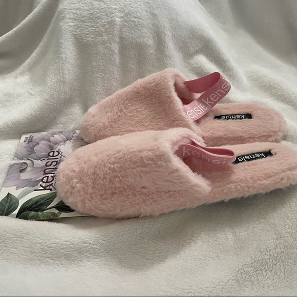 Womens Pink Kensie Slingback Plush Clog Memory Foam Slippers Pick Size 9 - Picture 10 of 10